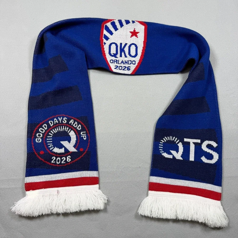 QuikTrip QKO Orlando 2026 Scarf Blue Red White One Team One Goal QTS Fringe